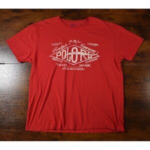 Polo by Ralph Lauren Red Men’s Graphic Tee Short Sleeve Medium Oversized